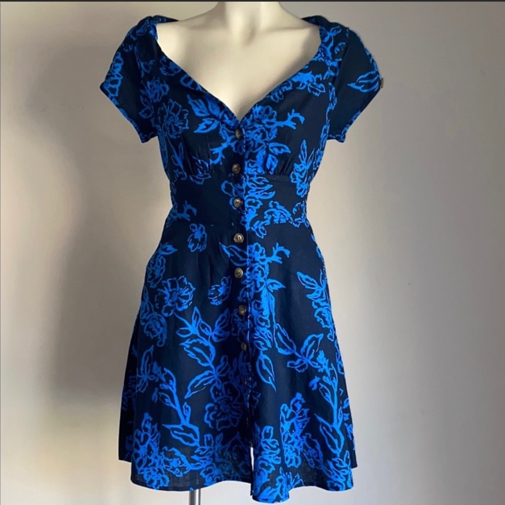 Free People Dress Floral Linen NWT $128